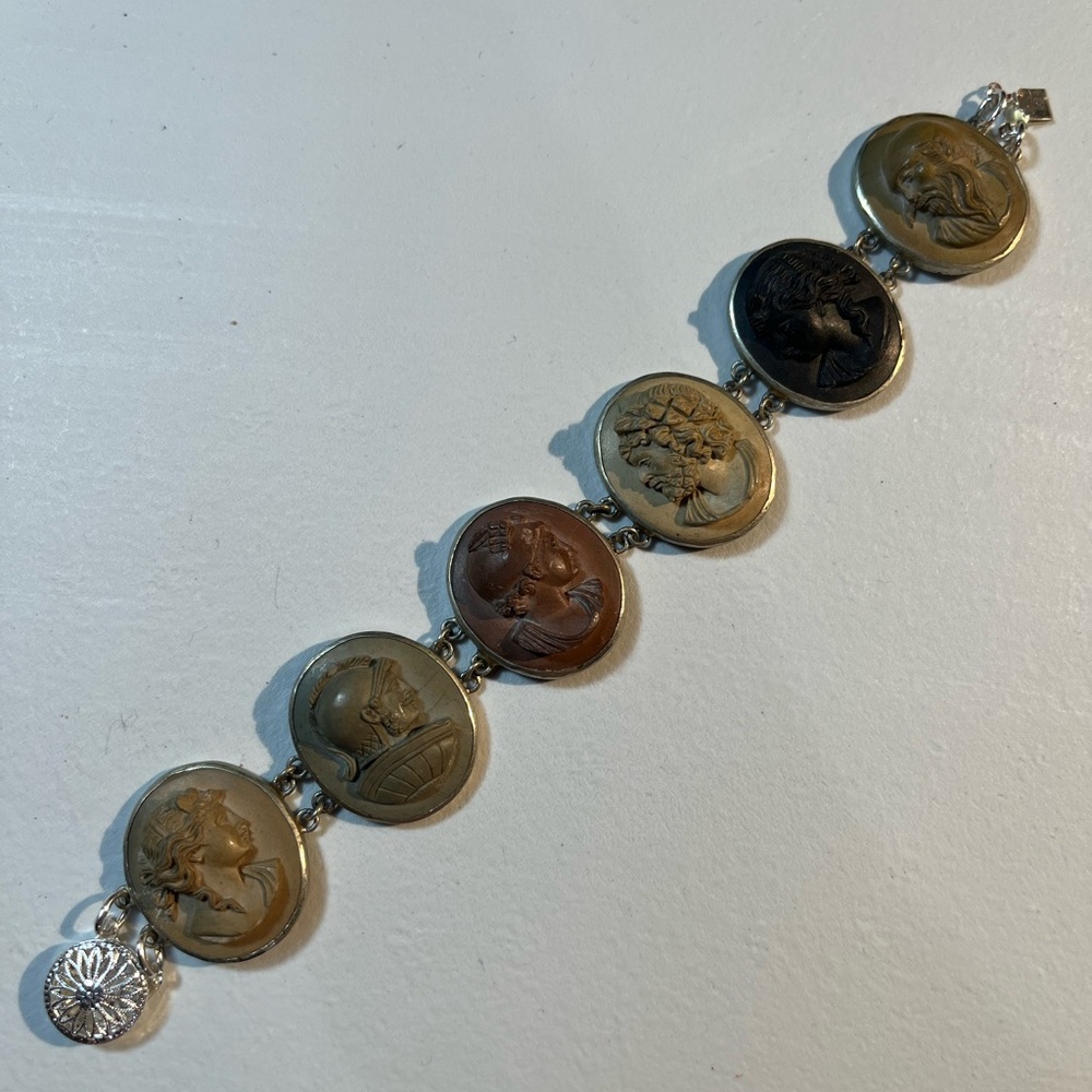 Multi-Tone Cameo Medallion Bracelet - Women Jewelry